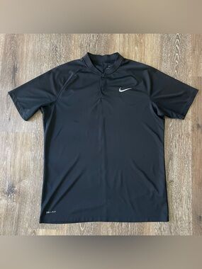 Nike Dri-Fit Golf Tennis Blade Polo Shirt Mens Black Large